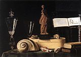 Sebastien Stoskopff Still-Life with Statuette and Shells painting